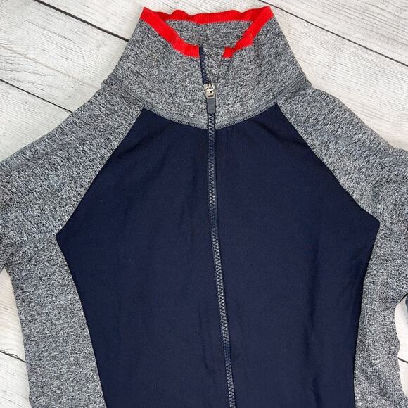 Athleta Women's Andes Full Zip Hybrid Jacket Navy Gray Heather Size Small - Picture 6 of 9